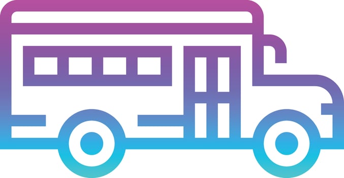 school bus transportation - gradient icon vector