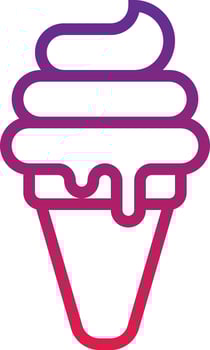 soft serve ice cream food sweet summer summertime dessert - gradient icon vector