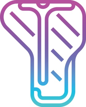 steak meat food - gradient icon vector