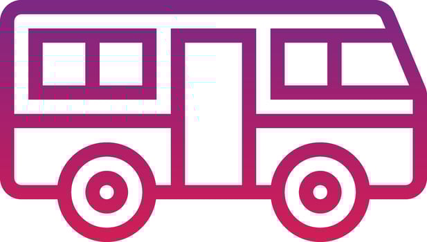 transport vehicle bus city automobile public transport transportation architecture and city - gradient icon vector