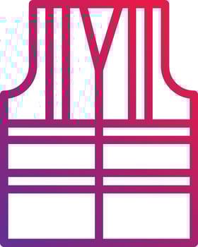vest construction protect - gradient icon vector