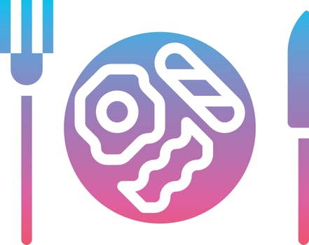 breakfast meal food - gradient solid icon vector