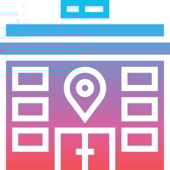 hotel holidays buildings vacations hostel architecture and city - gradient solid icon vector