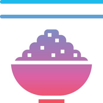 rice food meal - gradient solid icon vector