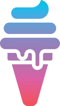 soft serve ice cream food sweet summer summertime dessert - gradient solid icon vector