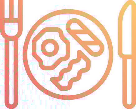breakfast meal food - gradient icon vector