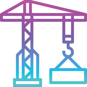 crane construction hook tool - gradient icon vector