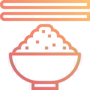 rice food meal - gradient icon vector