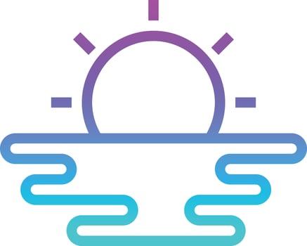 sea nature weather landscape sun sunset dusk - gradient icon vector