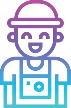 tourist people avatar holidays user leisure traveler - gradient icon vector