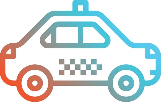 taxi transportation car - gradient icon vector