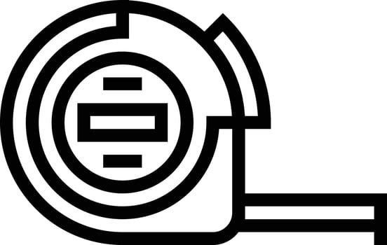 measuring tape tool construction - outline icon vector