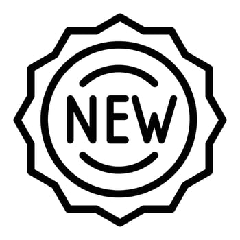 Brand new emblem icon, outline style vector
