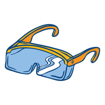 Protect glasses icon, hand drawn style vector