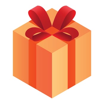 Gift box icon, isometric style vector
