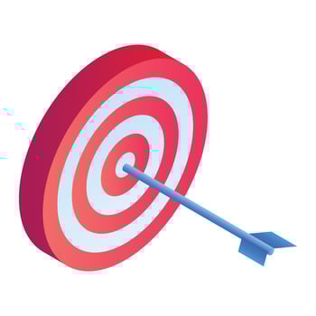 Arch target icon, isometric style vector