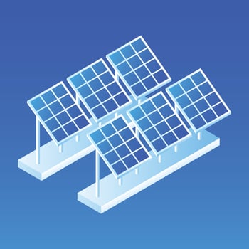 Plant of solar panel icon, isometric style vector