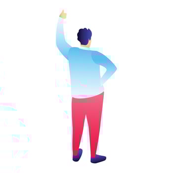 Man thumb up icon, isometric style vector
