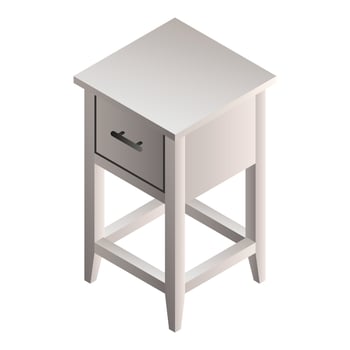 White night stand icon, isometric style vector