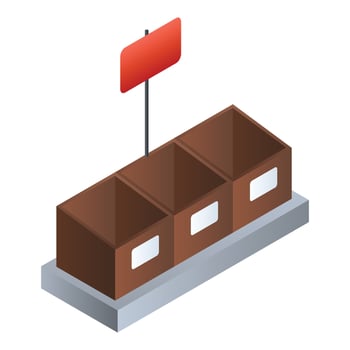 Supermarket vegetable box icon, isometric style vector