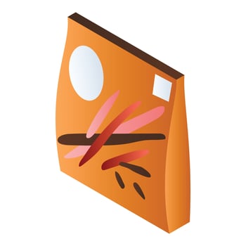 Biscuit stick pack icon, isometric style vector