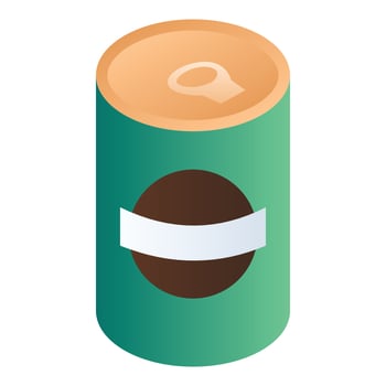 Green bean can icon, isometric style vector