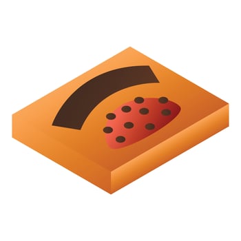Orange chocolate box icon, isometric style vector