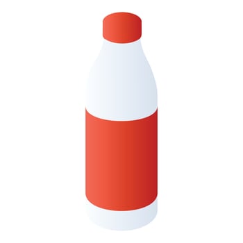 Milk plastic bottle icon, isometric style vector