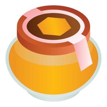Wildflower honey jar icon, isometric style vector