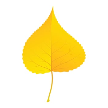 Yellow birch leaf icon, flat style vector