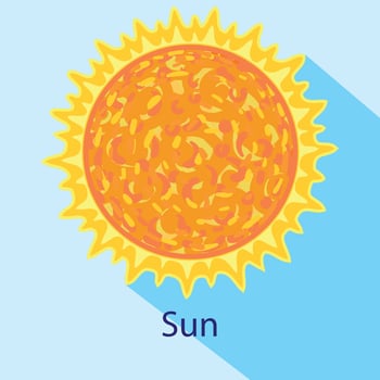 Space sun icon, flat style vector