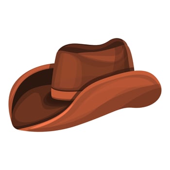 Cowboy hat icon, cartoon style vector