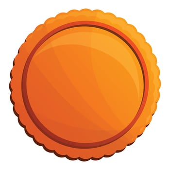 Tasty round biscuit icon, cartoon style vector