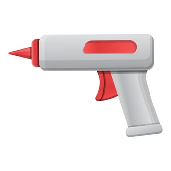 Glue pistol icon, cartoon style vector