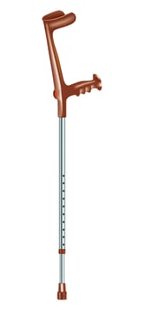 Medical elbow crutch icon, realistic style vector