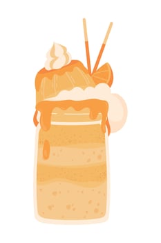 orange milkshake dessert vector
