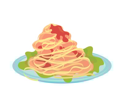 spaghetti italian food vector
