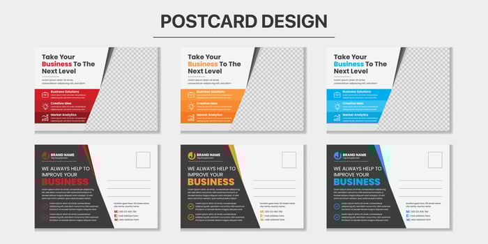 corporate postcard design vector
