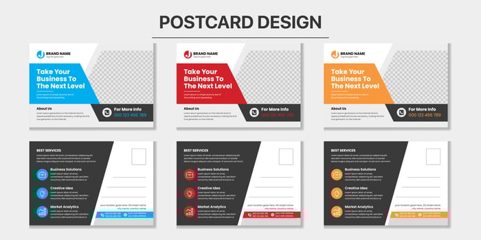corporate postcard design vector