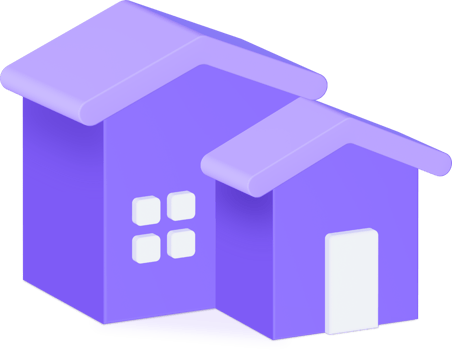 Purple house symbol. Real estate, mortgage, loan concept. 3d illustration icon. png