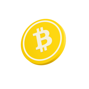 Gold Bitcoin coin. Cryptocurrency, blockchain, finance and investment concept. 3d minimal style icon. png