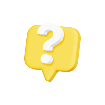 Yellow 3D question mark icon sign or ask FAQ and QA answer solution information. 3d faq icon. png