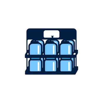 Sports water bottles with carriers isolated on white background. Vector illustration.