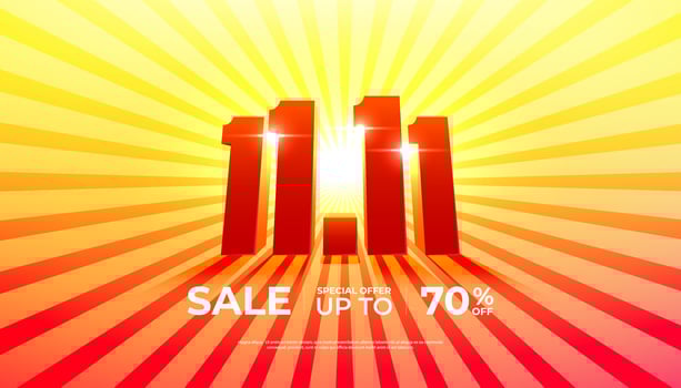 11.11 Online sale banner template design for social media and website. vector