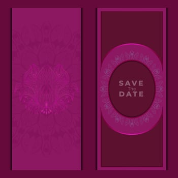 Mandala Greeting Card. template for menu, invitation, poster, banner, card for the celebration. easy to change the colors vector