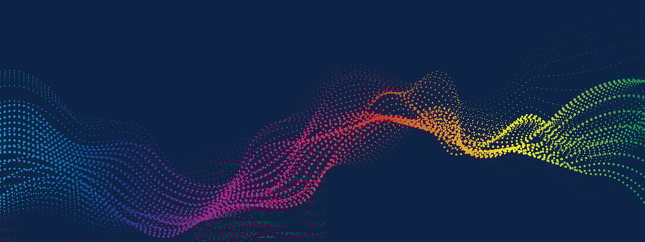 Abstract digital wave of particles flow vector