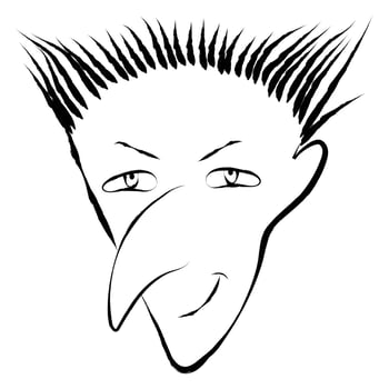 Faces doodle sly man vector