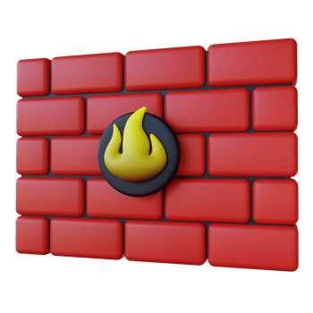 Stylized Firewall Protection 3D Illustration png