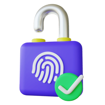 Biometric Fingerprint Authentication 3D Illustration png