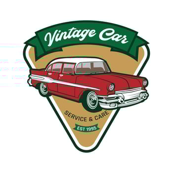 Retro classic vintage car vector illustration, perfect for Club and Auto service logo design and shop sign also t shirt design